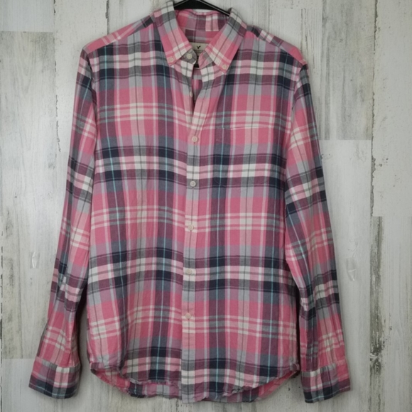 American Eagle Outfitters Tops - American Eagle plaid linen shirt